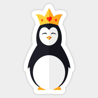 jolly penguin wearing a crown Sticker